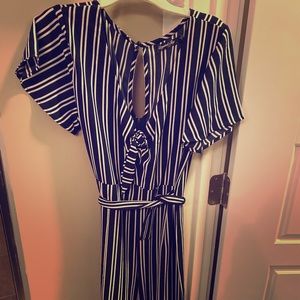 Navy striped jumpsuit!